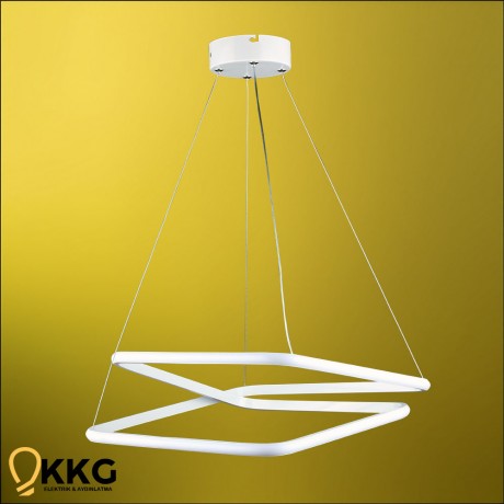 Kare Katlı Led Avize - Beyaz