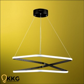 Kare Katlı Led Avize - Siyah