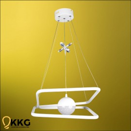 Kare Katlı Power Led Avize - Beyaz