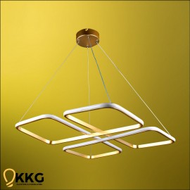 Kare Yonca Led Avize - Altın Sarısı