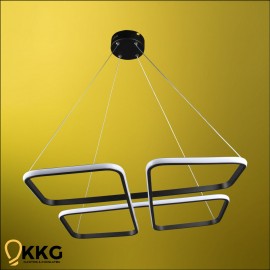 Kare Yonca Led Avize - Siyah