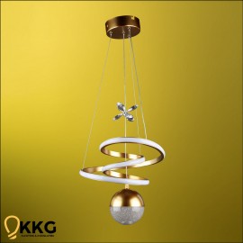 Kelebek Taşlı Led Avize - Altın Sarısı