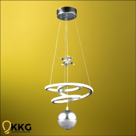 Kelebek Taşlı Led Avize - Gümüş