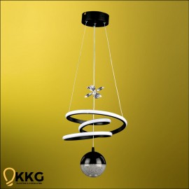 Kelebek Taşlı Led Avize - Siyah