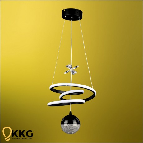 Kelebek Taşlı Led Avize - Siyah