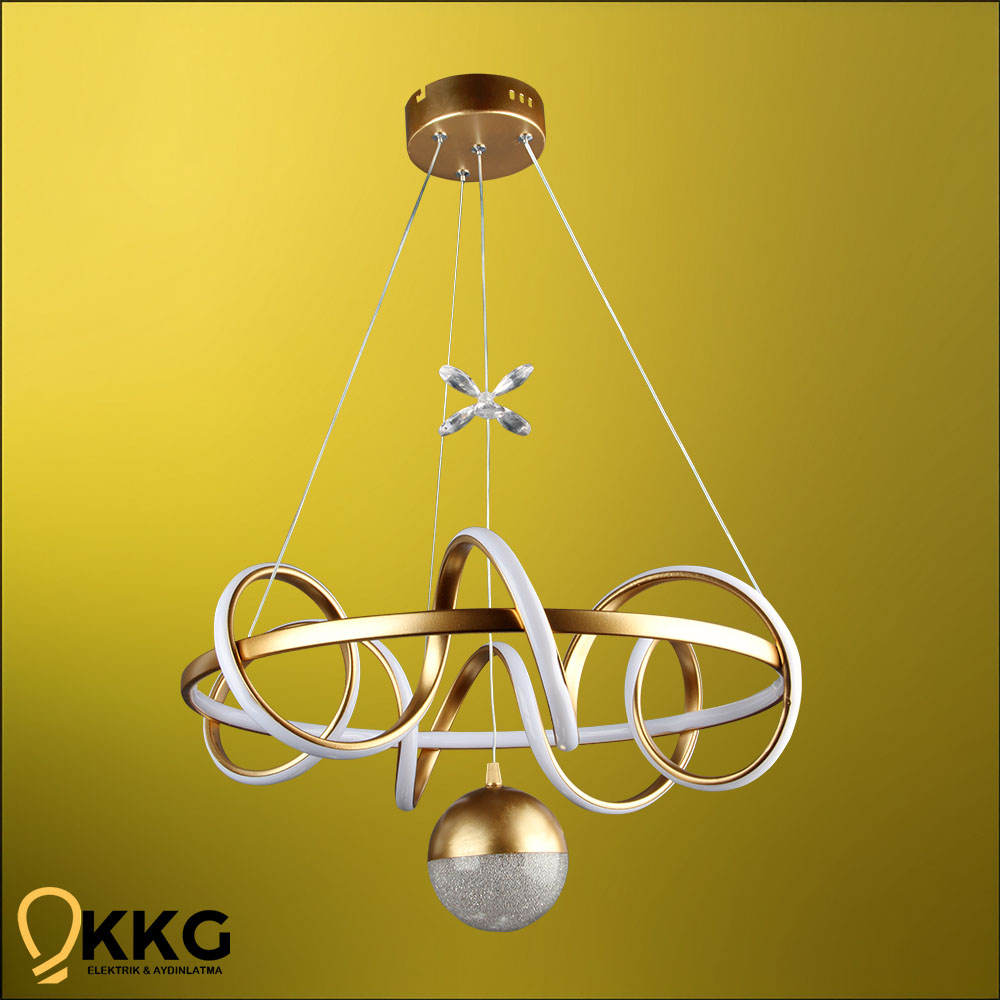 Kuzey Power Led Avize - Altın Sarısı