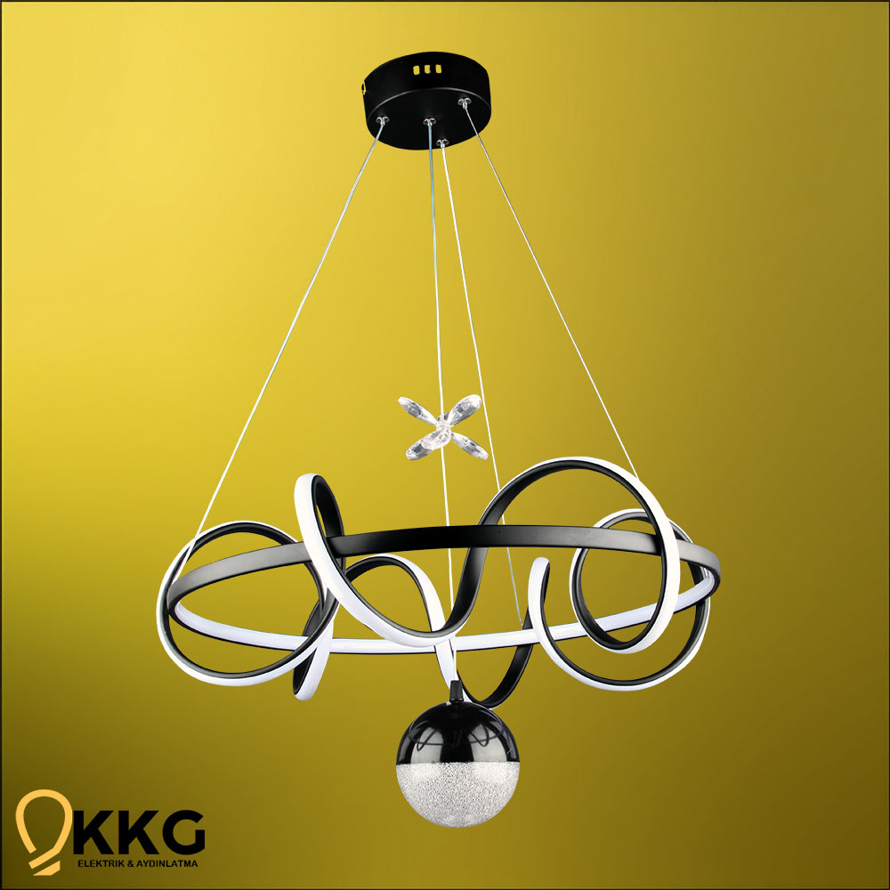 Kuzey Power Led Avize - Siyah