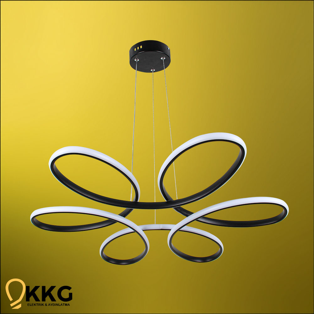 Papatya Led Avize - Siyah