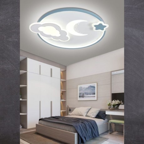 Plafonyer Ay ve Yıldız Temalı Tavan Monteli Led Avize