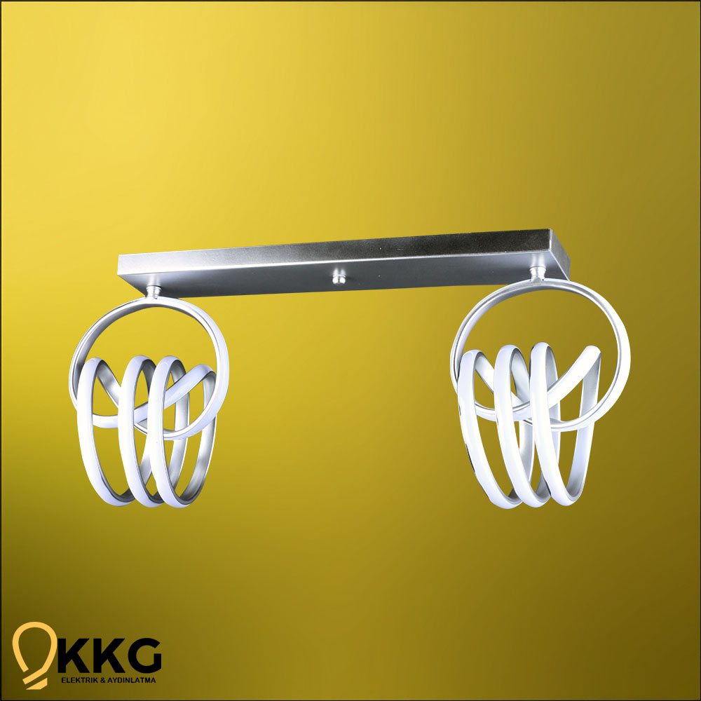 2'li İmza T. M. Led Avize - Gümüş