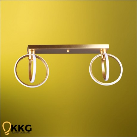 2'li Küre T. M. Led Avize - Altın Sarısı