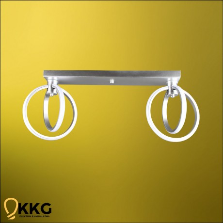 2'li Küre T. M. Led Avize - Gümüş