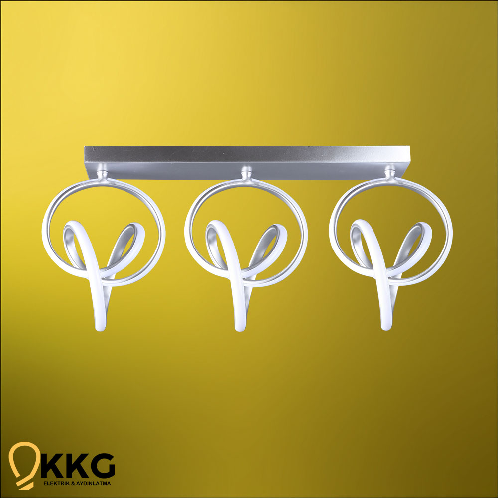 3'lü Dünya T. M. Led Avize - Gümüş