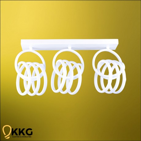 3'lü İmza T. M. Led Avize - Beyaz