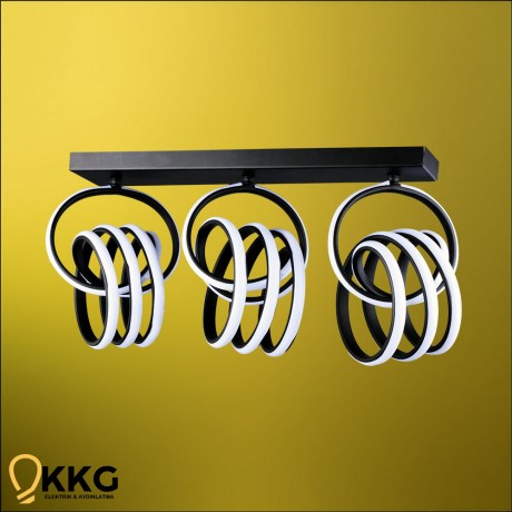 3'lü İmza T. M. Led Avize - Siyah