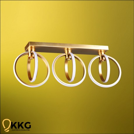 3'lü Küre T. M. Led Avize - Altın Sarısı