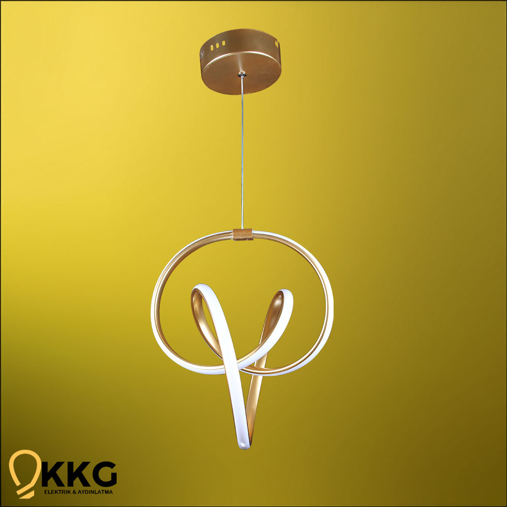 Dünya Led Avize - Altın Sarısı