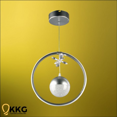 Halkalı Power Led Avize - Gümüş