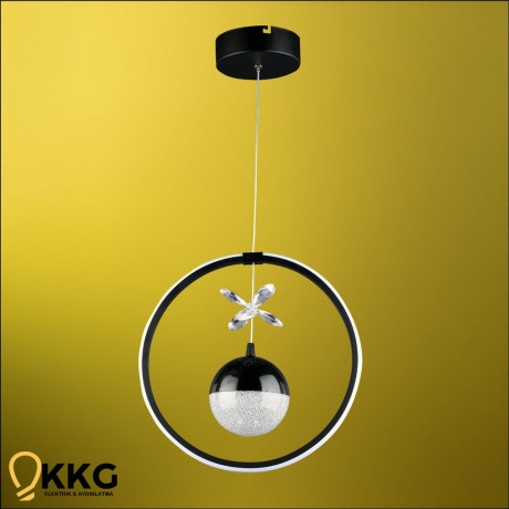 Halkalı Power Led Avize - Siyah