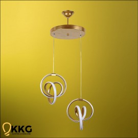 2'li Dünya Led Avize - Altın Sarısı