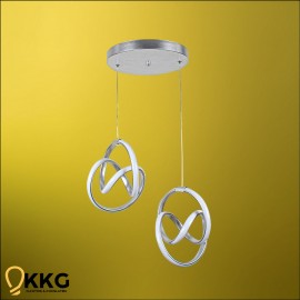 2'li Dünya Led Avize - Gümüş