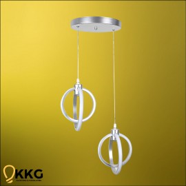 2'li Küre Led Avize - Gümüş