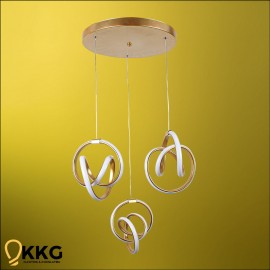 3'lü Dünya Led Avize - Altın Sarısı