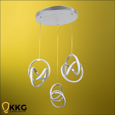 3'lü Dünya Led Avize - Gümüş