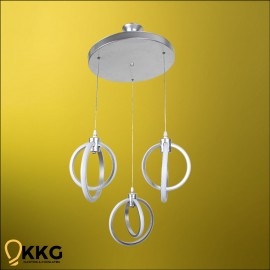 3'lü Küre Led Avize - Gümüş