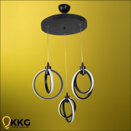 3'lü Küre Led Avize - Siyah